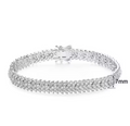 White Gold Woven Chevron Marquise Crystal Tennis Bracelet
